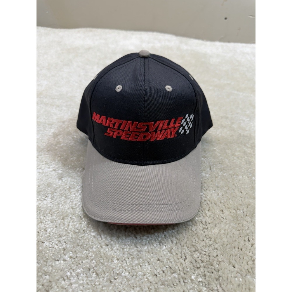 Vintage Chase Martinsville Speedway Adjustable Hat Cap Black Gray Racing Nascar